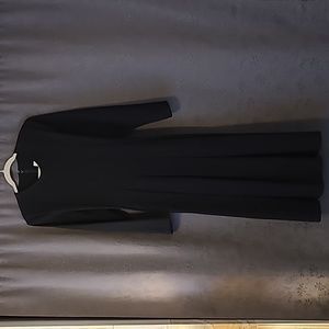 Orvis Vintage Black Pleated Long Sleeve Maxi Dress, 16